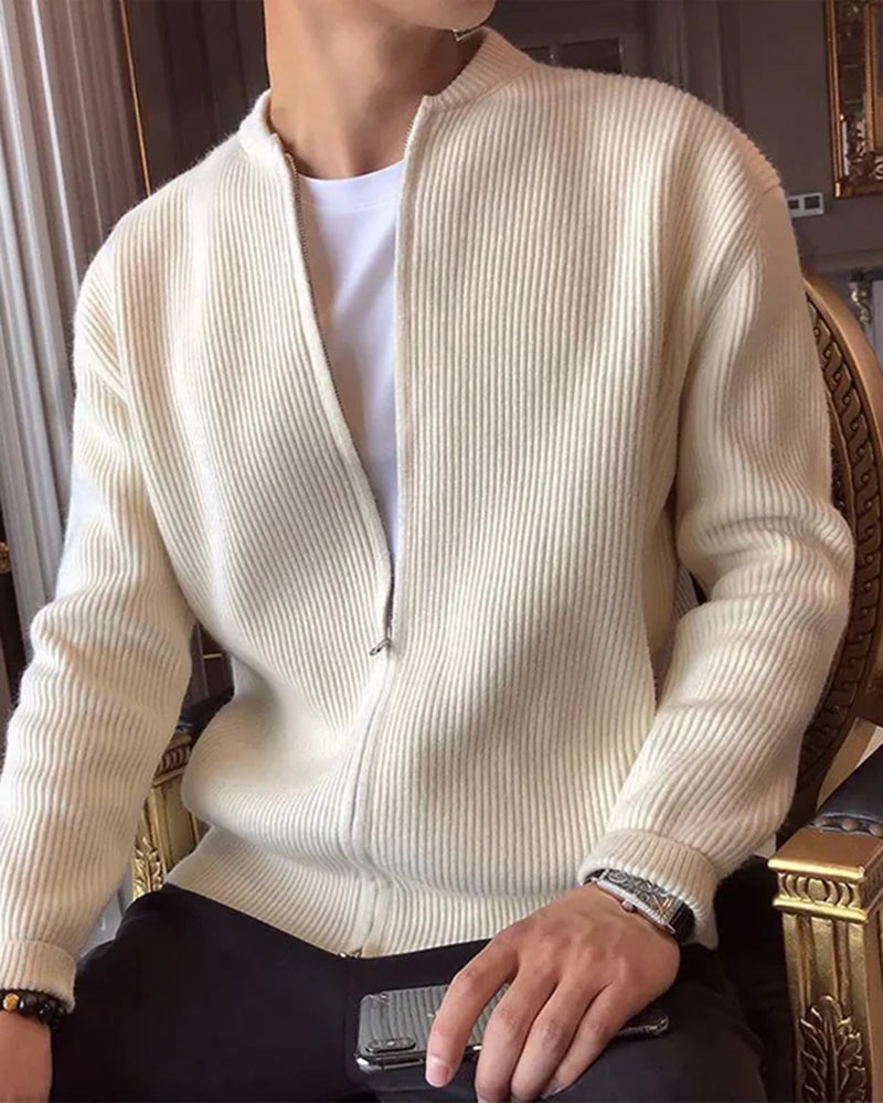 Bennett | Chaqueta de punto con cremallera y cuello alto para hombres