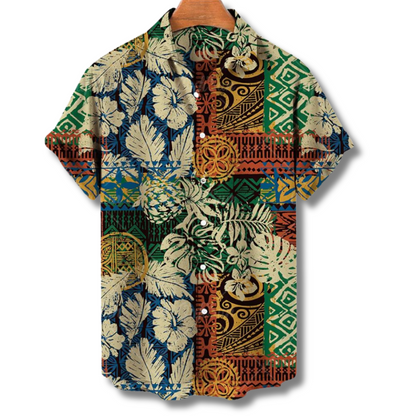 Michael | Camisa de manga corta hawaiana con estampado floral