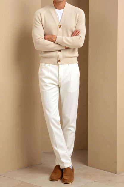 Gianni – Chaqueta de punto clásica para hombres en beige