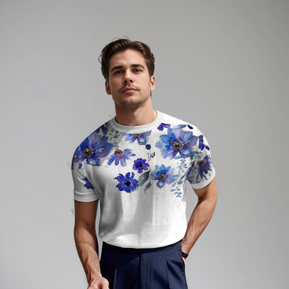 Damiano | Camiseta de manga corta floral para hombres