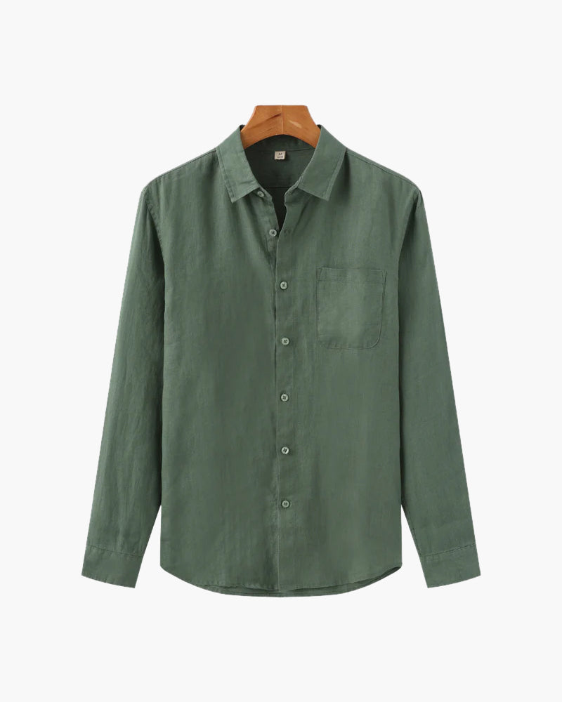 Kai | Camisa de lino de manga larga ligera para hombres en verano
