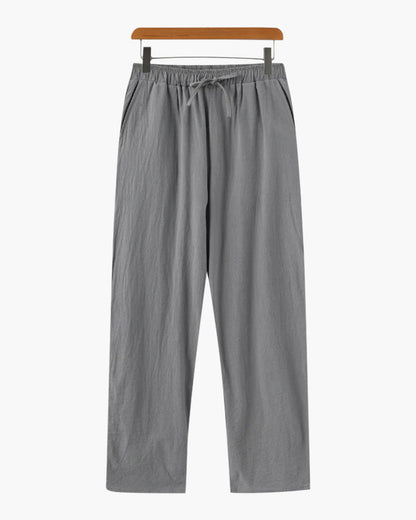 Jose | Pantalón de lino de corte holgado para el verano con cordón