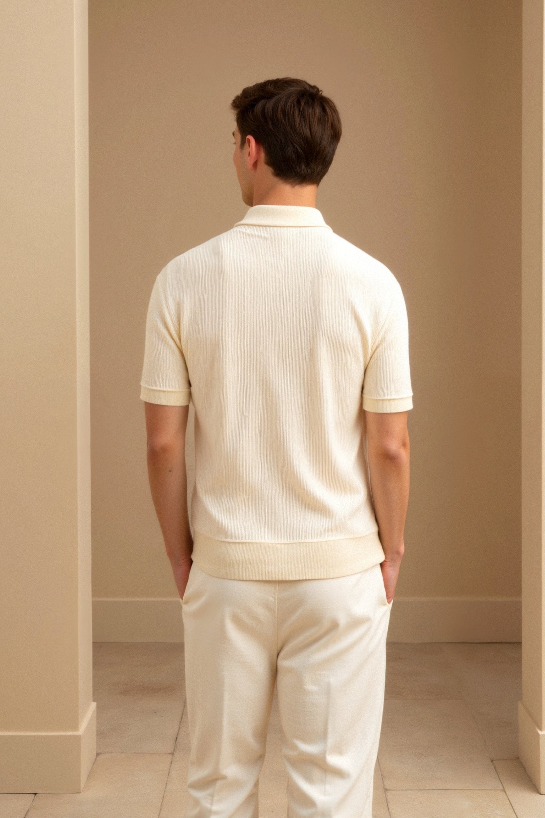 Camisa Polo para Hombre en Beige – Elegante y Atemporal