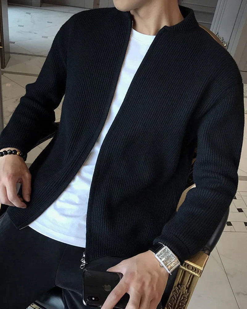 Bennett | Chaqueta de punto con cremallera y cuello alto para hombres