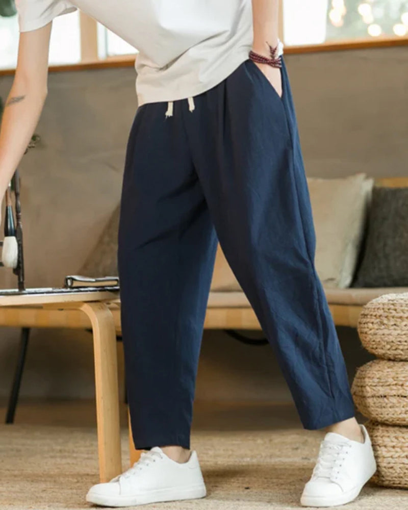 Jeremiah | Pantalones de verano con pliegues y corte relajado