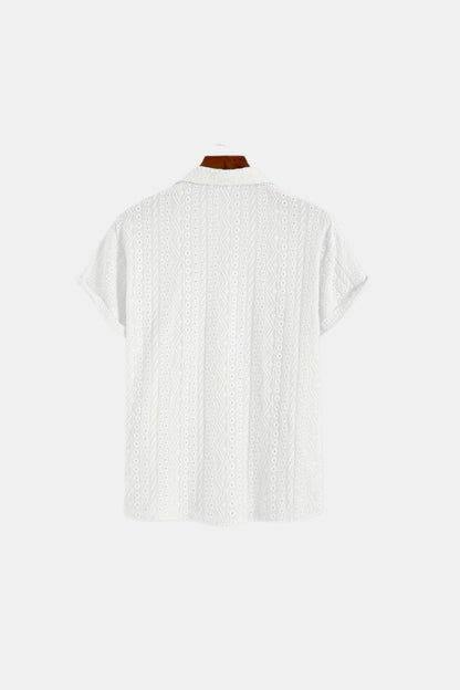 Camisa de ganchillo ligera con manga corta