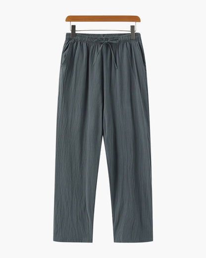 Jose | Pantalón de lino de corte holgado para el verano con cordón