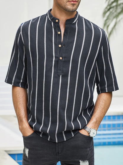 Samuel | Camisa de verano de manga corta con patrón de rayas