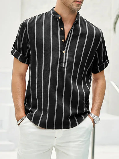 Samuel | Camisa de verano de manga corta con patrón de rayas