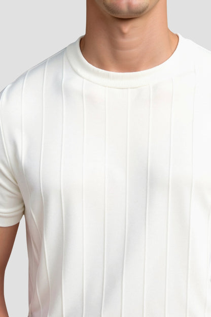 Camiseta de Rayas Clásica Pesada O-Cuello Old Money