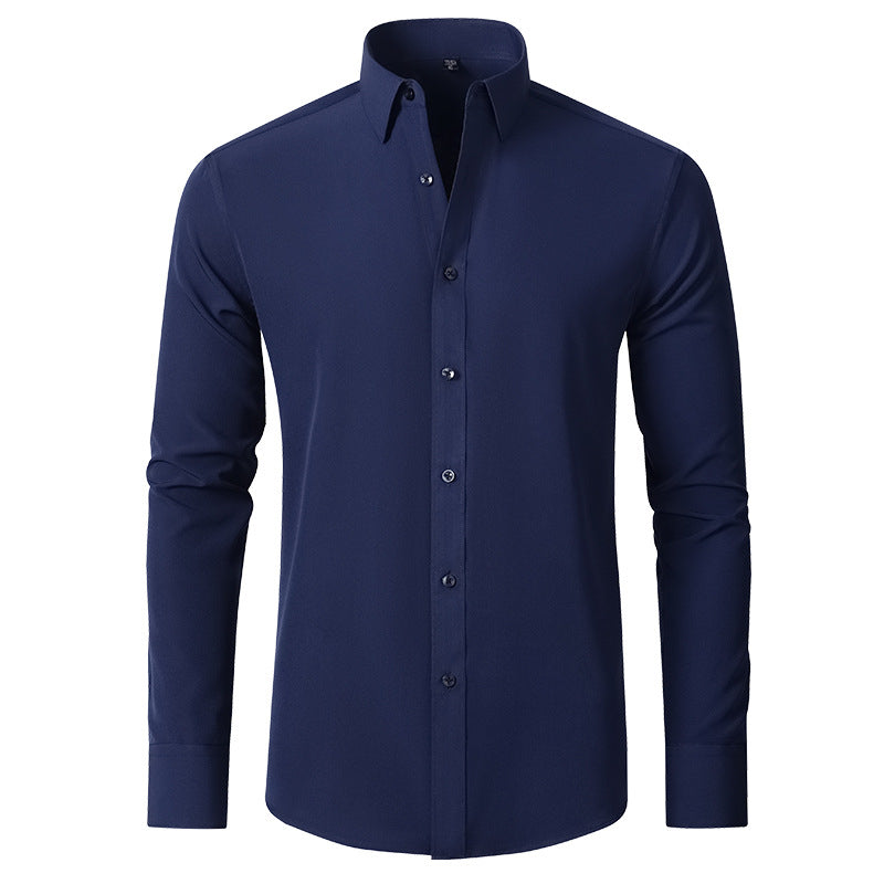 Benjamin | Camisa de Negocios Clásica Slim Fit Elástica de Manga Larga