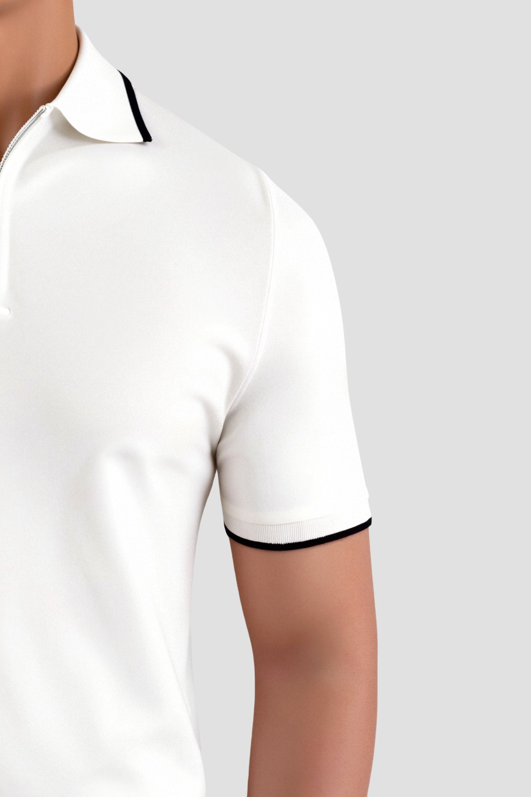 Camisa polo clásica con cremallera y detalles en contraste