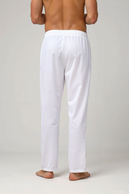 Luca | Pantalones de chándal blancos para hombre con cordón