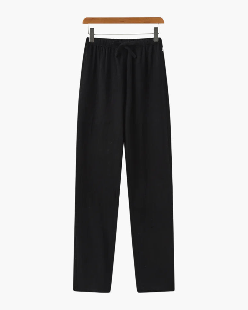 Adrian | Pantalones de lino ligeros para hombre, corte slim fit, con cordón para el verano