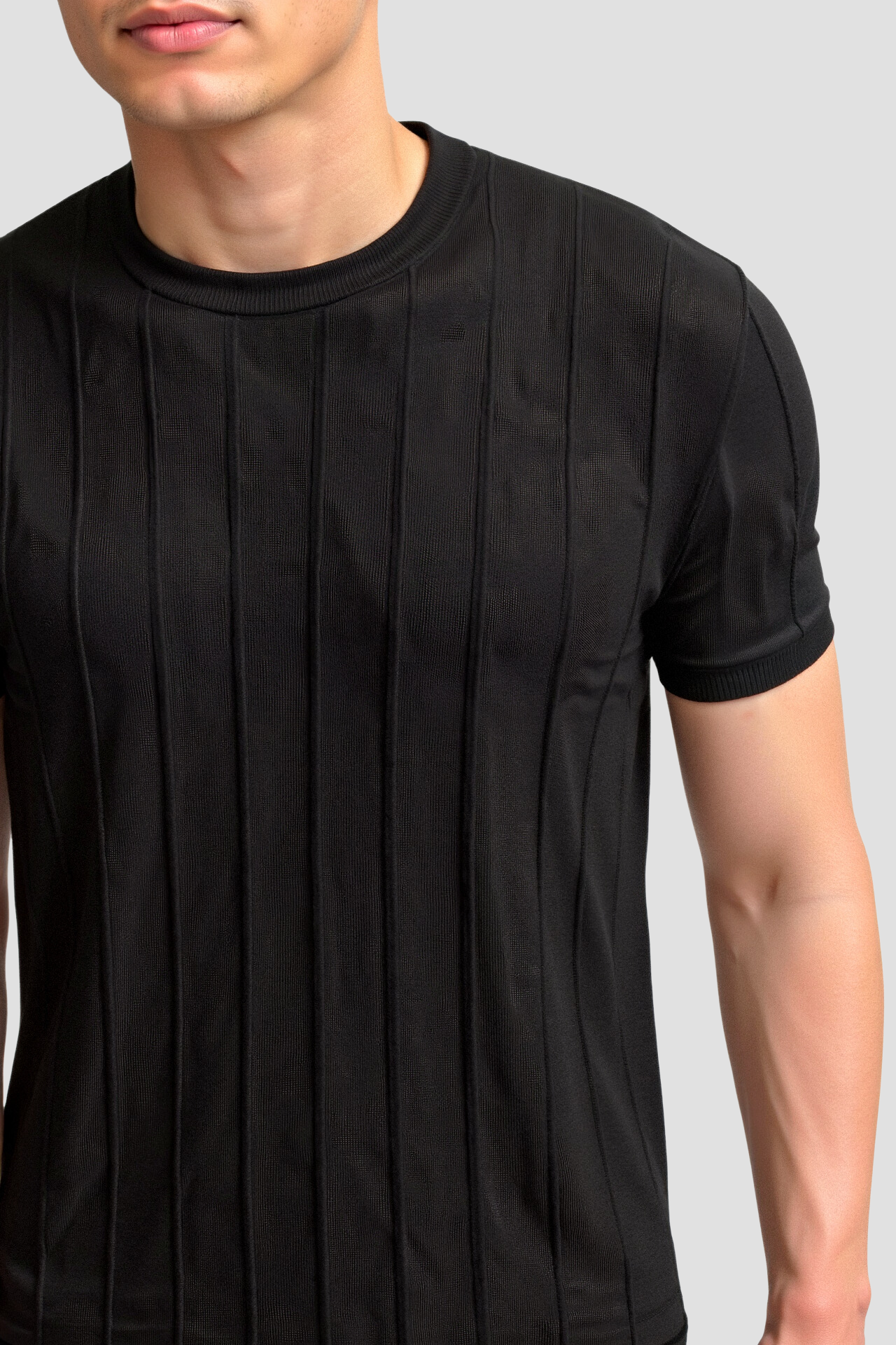 Camiseta de Rayas Clásica Pesada O-Cuello Old Money