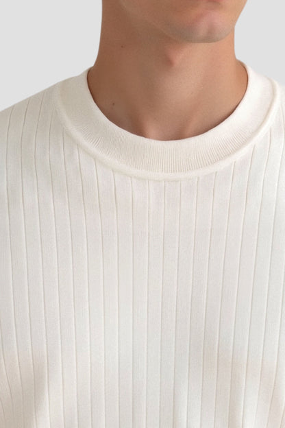 Luca | Camiseta de manga larga de canalé para hombres – Minimalista y versátil