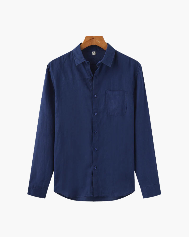 Nicholas | Conjunto de verano de Old Money de 3 piezas con camisa de lino, pantalón y mocasines de ante
