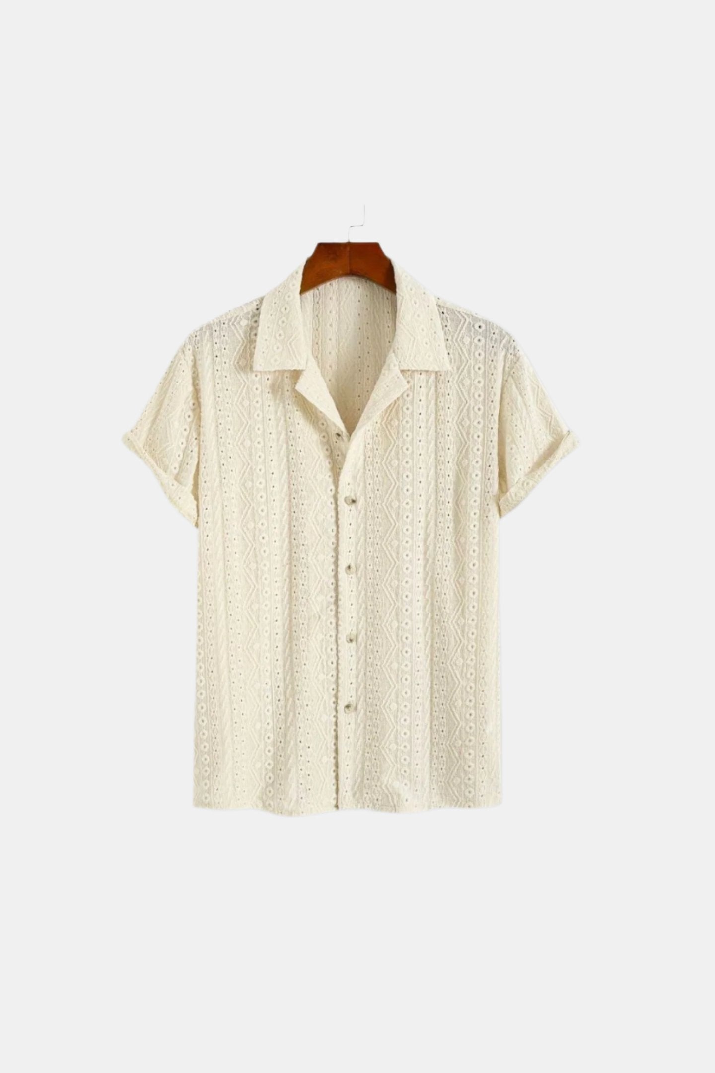 Camisa de ganchillo ligera con manga corta