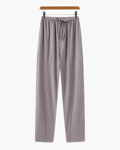 Adrian | Pantalones de lino ligeros para hombre, corte slim fit, con cordón para el verano