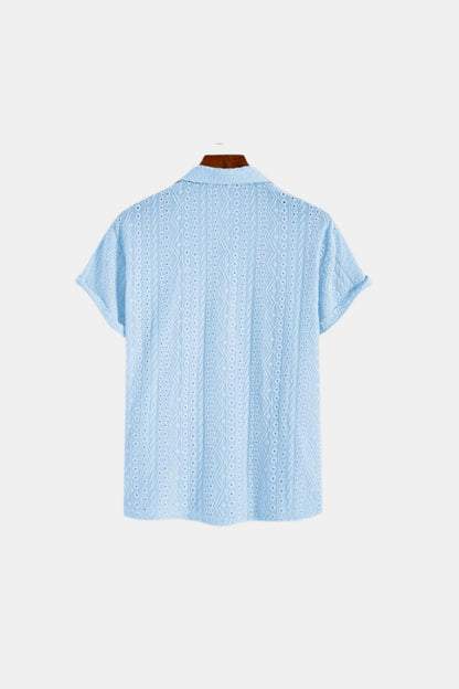 Camisa de ganchillo ligera con manga corta