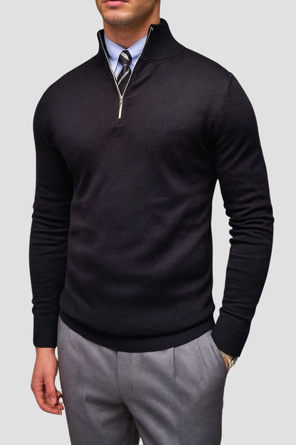 Sudadera minimalista con cuello de cremallera