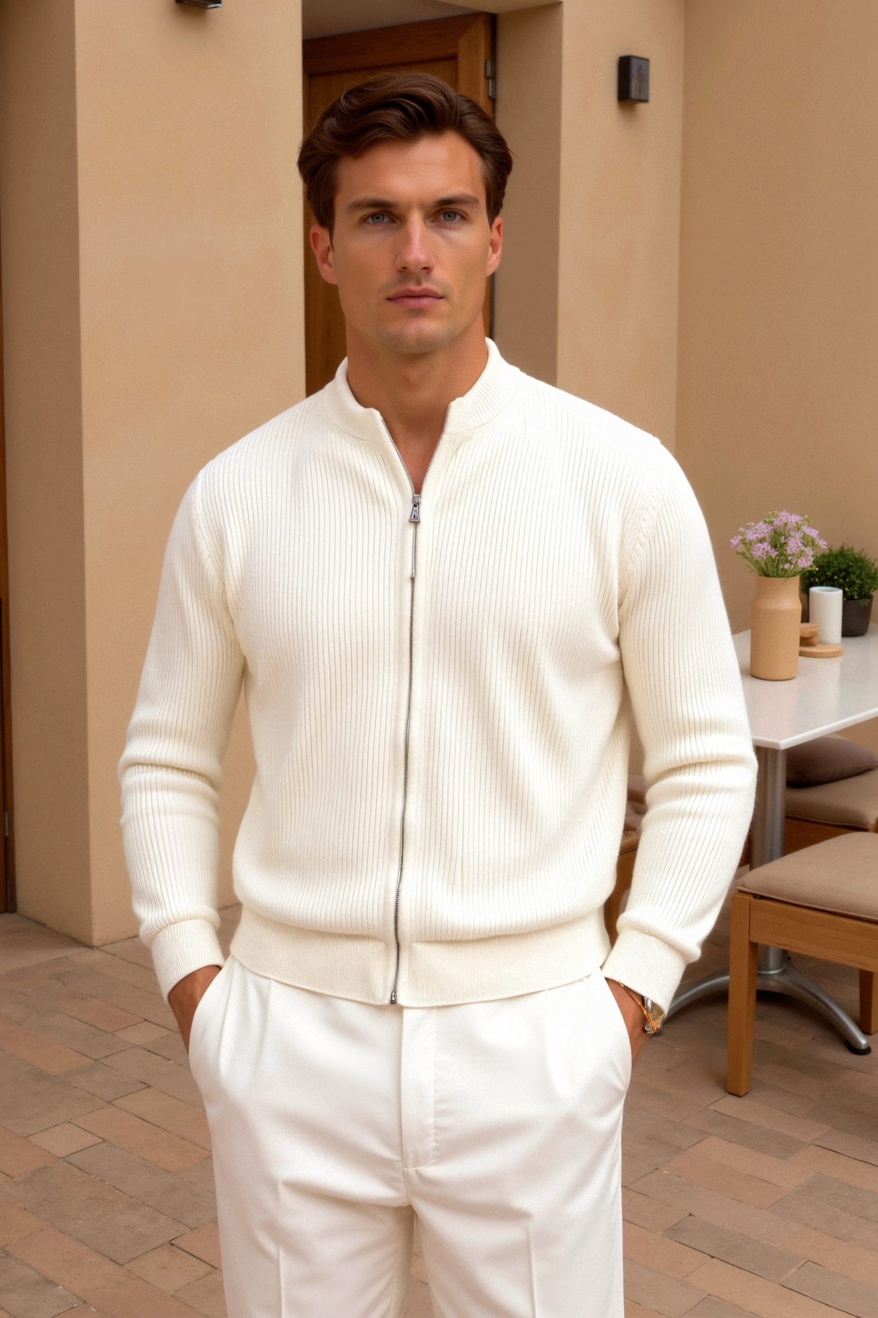 Elegante Chaqueta de Punto Minimalista con Cremallera | Estilo y Comodidad Unificados