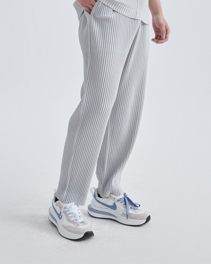 Robert | Pantalón de algodón de punto acanalado con corte holgado y cintura elástica