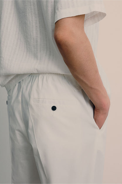 Francesco | Pantalón Chino para Hombre en Blanco Crema con Cinturilla Ajustable