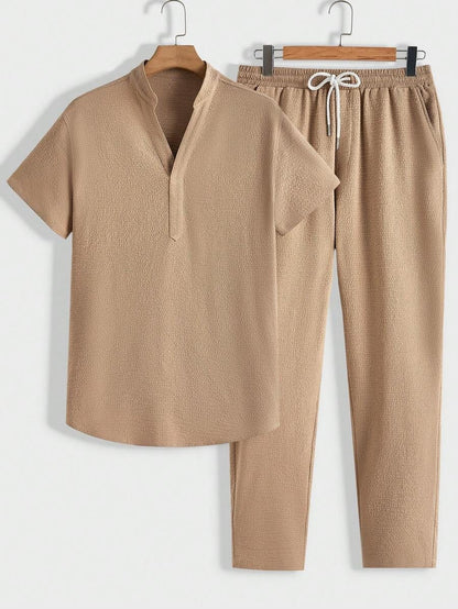 Conjunto de Lounge Moderno para Hombre | Polo con Cuello Alto & Pantalón