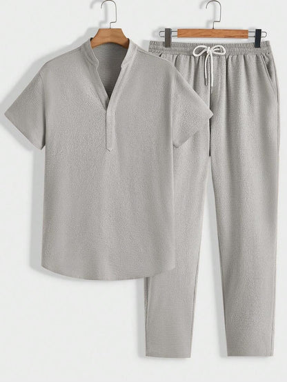 Conjunto de Lounge Moderno para Hombre | Polo con Cuello Alto & Pantalón