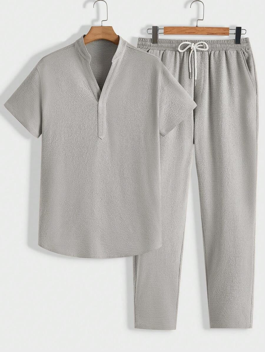 Conjunto de Lounge Moderno para Hombre | Polo con Cuello Alto & Pantalón
