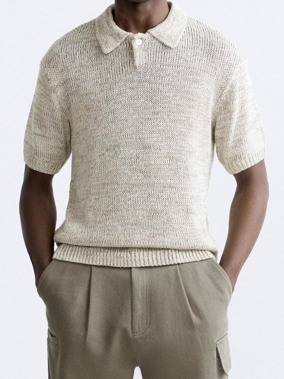 Pólo de punto casual con estilo vintage