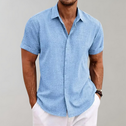 Lucas | Camisa de manga corta veraniega con fina estructura