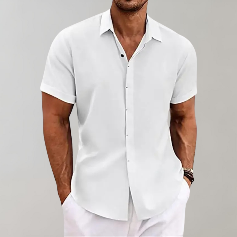 Lucas | Camisa de manga corta veraniega con fina estructura