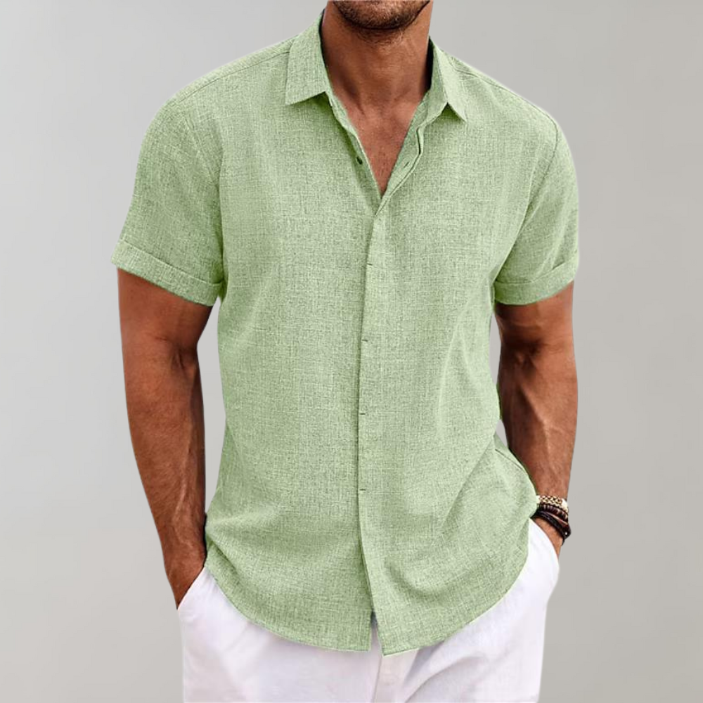 Lucas | Camisa de manga corta veraniega con fina estructura