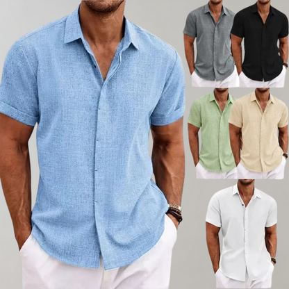 Lucas | Camisa de manga corta veraniega con fina estructura