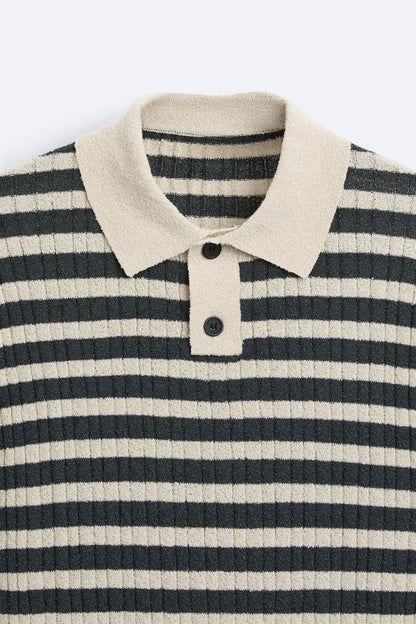 Polo de punto a rayas clásico