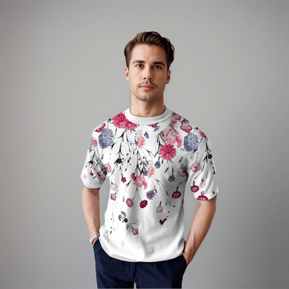 Damiano | Camiseta de manga corta floral para hombres