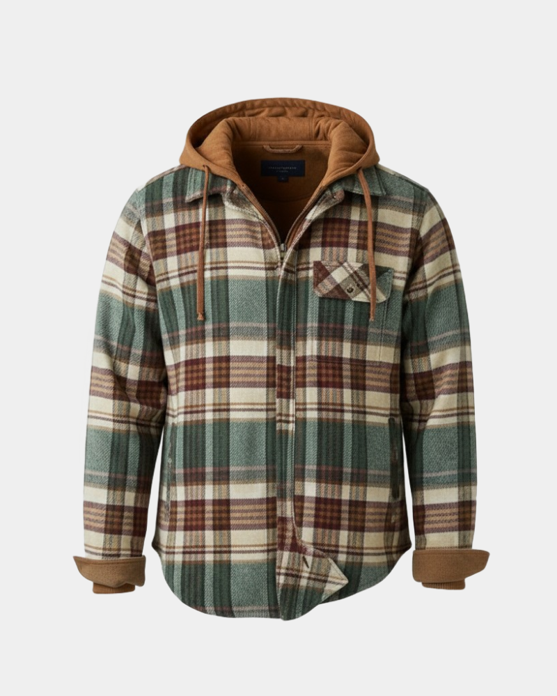 NOHR - Printed Patchwork Gilet with Check Pattern