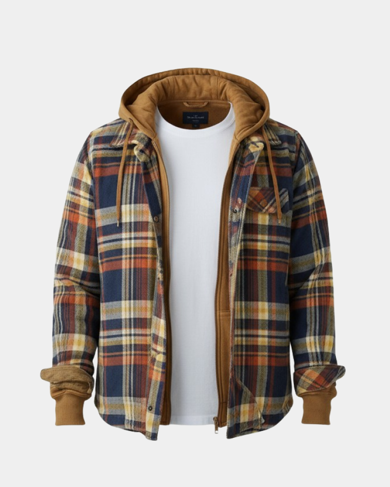 NOHR - Printed Patchwork Gilet with Check Pattern