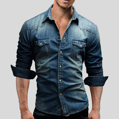 Cedric | Camisa de mezclilla para hombres con aspecto vintage