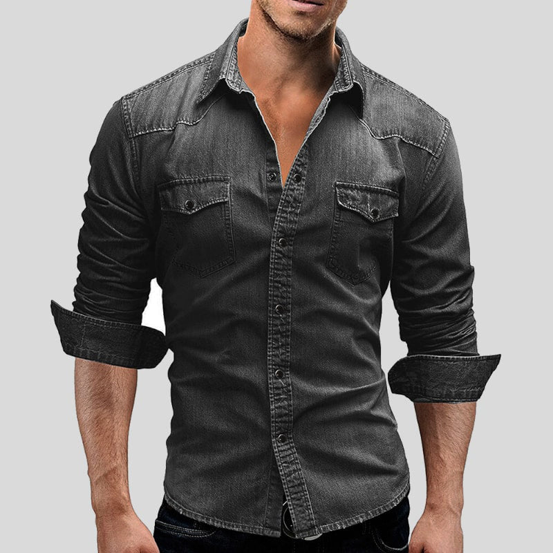 Cedric | Camisa de mezclilla para hombres con aspecto vintage