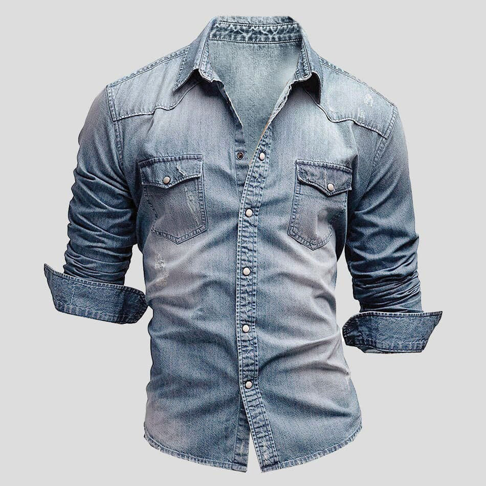 Cedric | Camisa de mezclilla para hombres con aspecto vintage