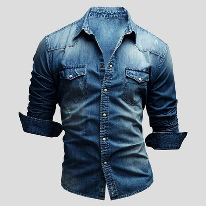 Cedric | Camisa de mezclilla para hombres con aspecto vintage