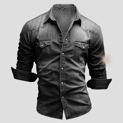 Cedric | Camisa de mezclilla para hombres con aspecto vintage