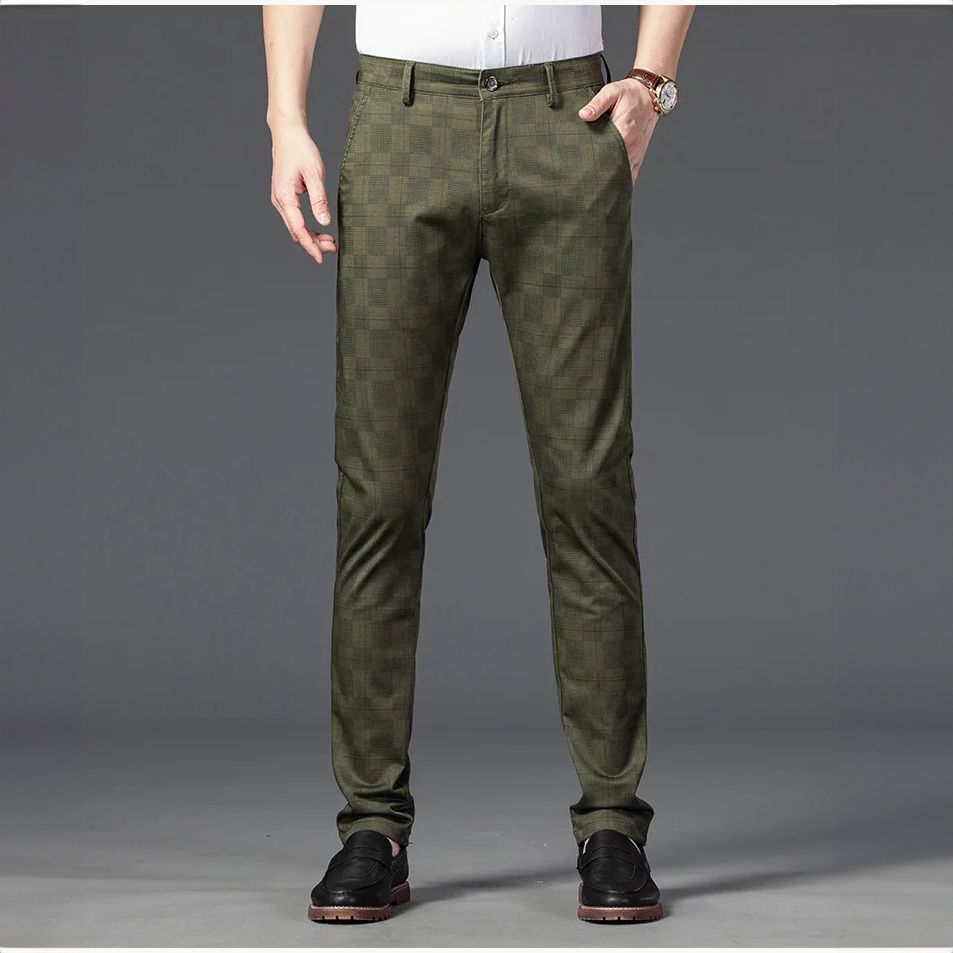 Richard | Pantalones a Medida para Hombre, Elegantes Pantalones de Cuadros Slim Fit