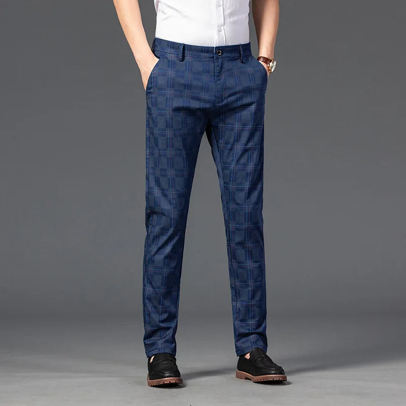 Richard | Pantalones a Medida para Hombre, Elegantes Pantalones de Cuadros Slim Fit
