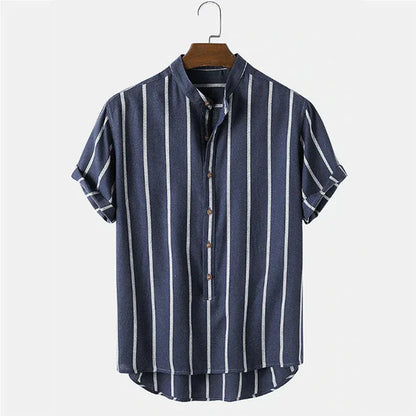Conjunto de verano clásico para hombres con rayas | Camisa y pantalones cortos