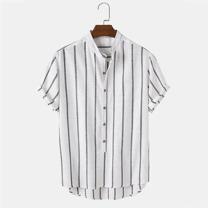 Conjunto de verano clásico para hombres con rayas | Camisa y pantalones cortos