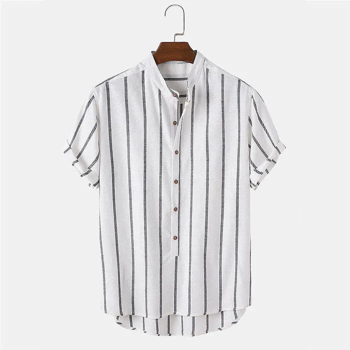 Conjunto de verano clásico para hombres con rayas | Camisa y pantalones cortos